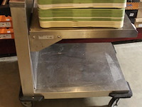 Inox servicewagen met dienbladen - afbeelding 3 van  4