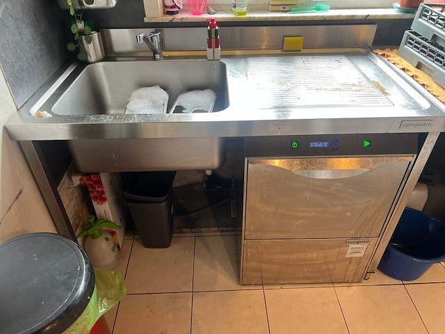 Inox spoelbak met kraan ggmgastro afm. 1,40m, industriele inox vaatwas ggmgastro gs340pm-ek (1,2) - afbeelding 5 van  5