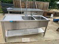 Inox spoelbak met kranen - afbeelding 1 van  2