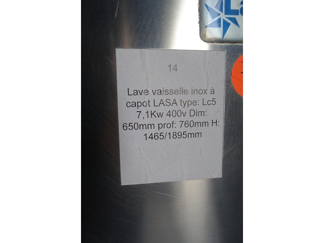 Inox spoelmachine lasa - afbeelding 5 van  5