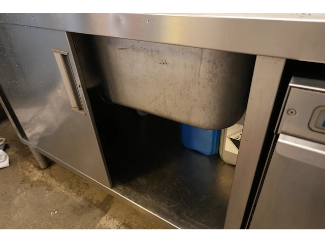 Inox spoeltafel met 2 bakken en afdruiprek - afbeelding 3 van  7