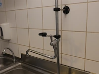 Inox spoeltafel met 2 bakken en afdruiprek - afbeelding 4 van  7