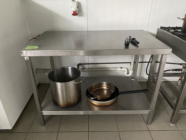 Inox tafel 120x69.5x85cm hoogte - afbeelding 1 van  1