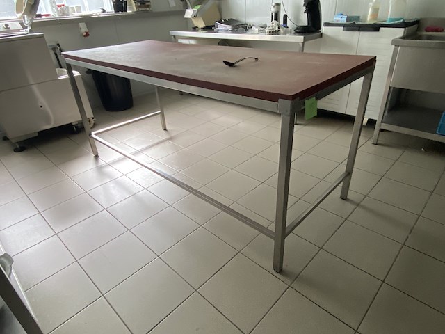 Inox tafel met snijblad 200x88cm hoogte - afbeelding 1 van  1