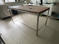 Inox tafel met snijblad 200x88cm hoogte - afbeelding 1 van  1