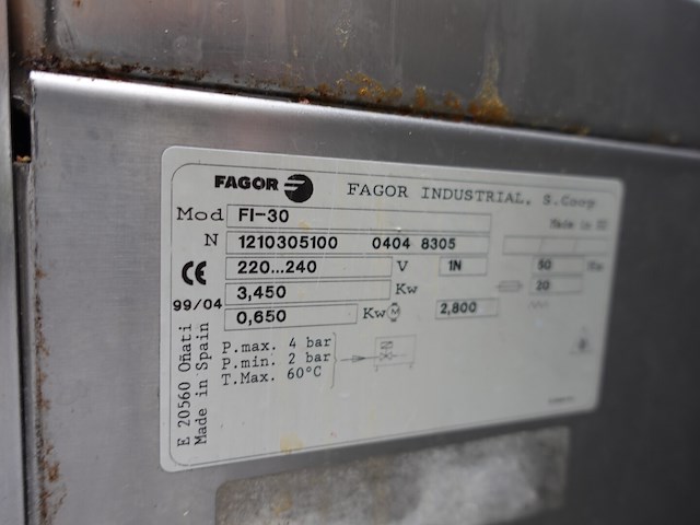 Inox vaatwasser fagor - afbeelding 3 van  3