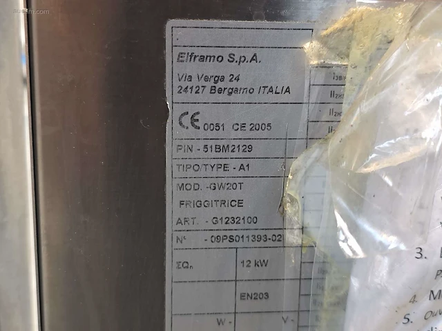 Inox verrijdbare gasfriteuse elframo gw20t - afbeelding 5 van  7