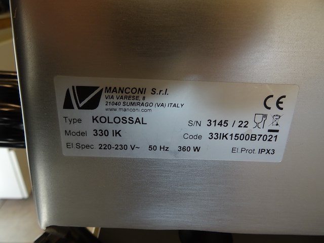 Inox vleessnijmachine kolosal by manconi - afbeelding 5 van  5