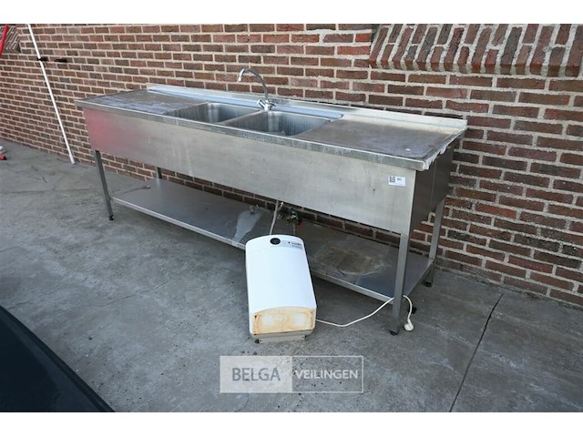 Inox wastafel + boiler - afbeelding 1 van  7
