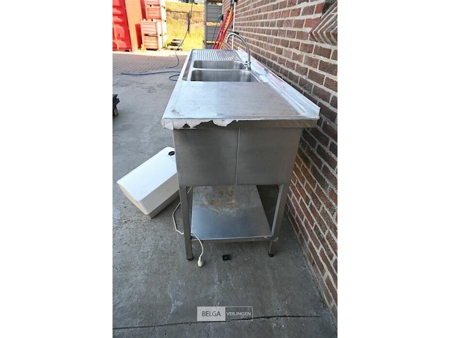 Inox wastafel + boiler - afbeelding 2 van  7