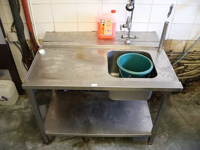 Inox wastafel met kraan - afbeelding 4 van  6