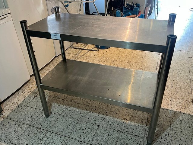 Inox werkbank 1 etage afm. 1m (17) - afbeelding 1 van  2