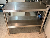 Inox werkbank 2 etages afm. 1m (18) - afbeelding 1 van  1