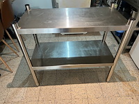 Inox werkbank met 2 etages afm. 1m (13) - afbeelding 1 van  2