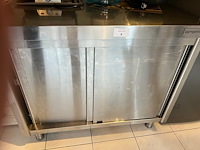 Inox werkbank met 2 schuifdeuren afm. 1m (12) - afbeelding 1 van  7