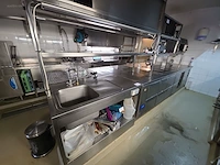 Inox werkstation met spoelbak en koeltogen...