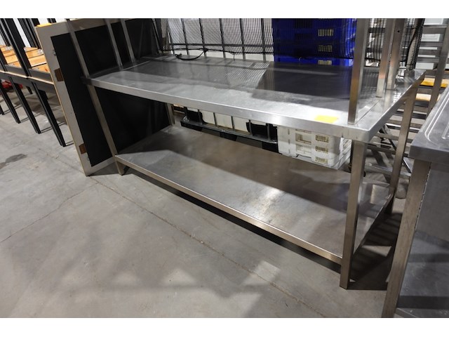 Inox werktafel + inox chefrek - afbeelding 1 van  2