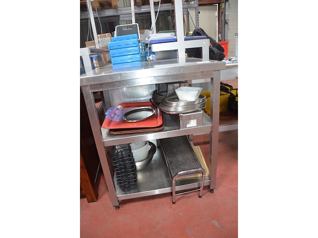 Inox werktafel met 2 leggers afm. 60x75x90cm (17) - afbeelding 1 van  5