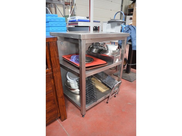 Inox werktafel met 2 leggers afm. 60x75x90cm (17) - afbeelding 2 van  5