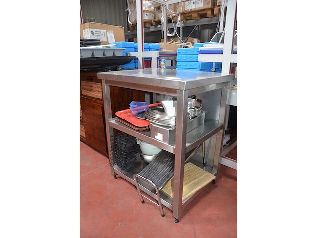 Inox werktafel met 2 leggers afm. 60x75x90cm (17) - afbeelding 4 van  5