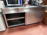 Inox werktafel met 2 leggers en 2 schuifdeuren afm. 160x70x85cm (27) - afbeelding 5 van  6