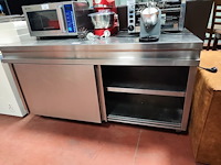 Inox werktafel met 2 leggers en 2 schuifdeuren afm. 160x70x85cm (27) - afbeelding 6 van  6