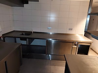 Inox werktafel met ingebouwde spoelbak, flessenkoeler 2 deuren a-aircool rubbens afm. 370x80 (1) - afbeelding 4 van  5