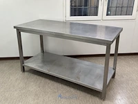 Inox werktafel met onderplank – 160 × 60 × 90 cm