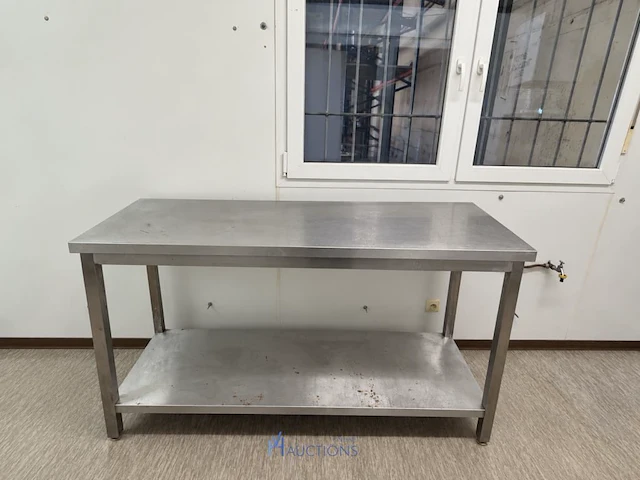 Inox werktafel met onderplank – 160 × 60 × 90 cm - afbeelding 2 van  3