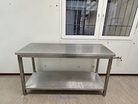Inox werktafel met onderplank – 160 × 60 × 90 cm - afbeelding 2 van  3