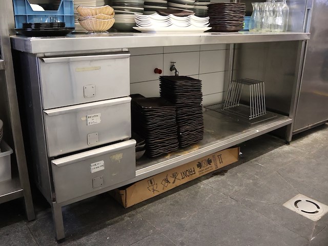 Inox werktafel met opzetstuk - afbeelding 2 van  7