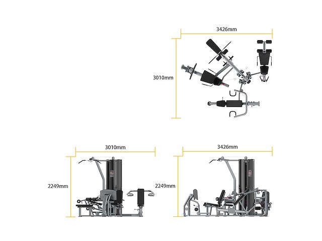 Insight fitness - bs-004 3-stack multi-station met leg press - professioneel multifunctioneel krachttoestel - various strength training - afbeelding 1 van  4