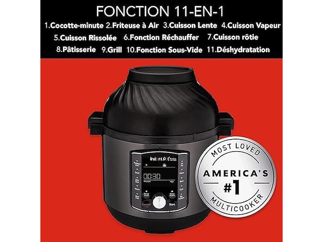 Instant pot pro crisp 11-in-1 elektrische multikoker - afbeelding 2 van  2