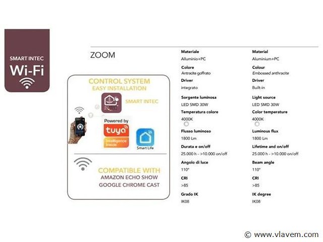 Intec camera led zoom antraciet ip54 - afbeelding 3 van  6