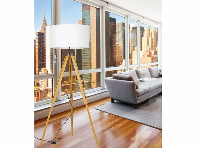 Intec studio design eiken houten vloerlamp - afbeelding 3 van  10