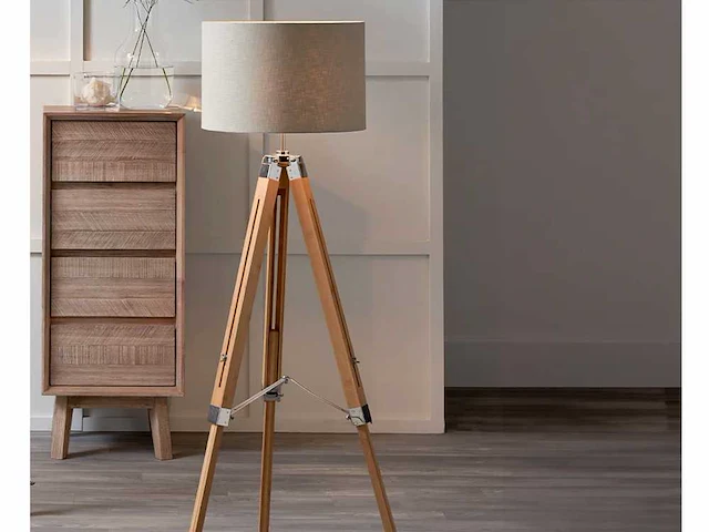 Intec studio design eiken houten vloerlamp - afbeelding 2 van  10
