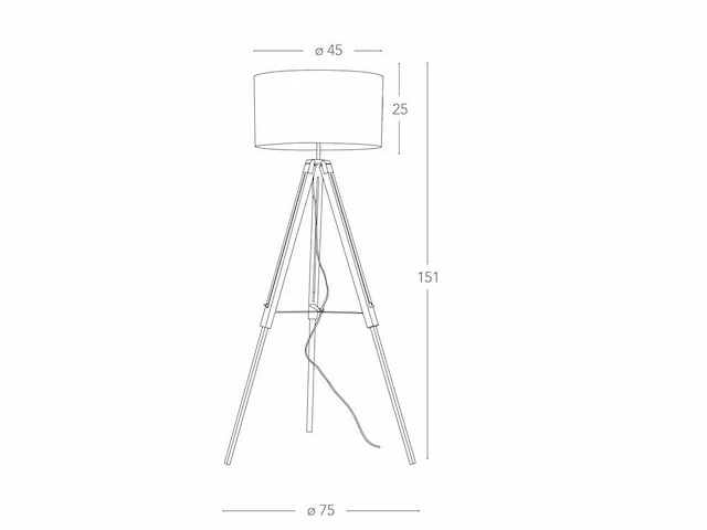 Intec studio design eiken houten vloerlamp - afbeelding 4 van  10