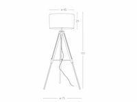 Intec studio design eiken houten vloerlamp - afbeelding 4 van  10