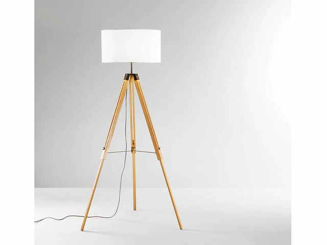 Intec studio design eiken houten vloerlamp - afbeelding 8 van  10