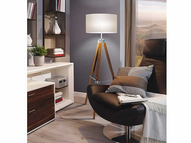 Intec studio design eiken houten vloerlamp - afbeelding 9 van  10