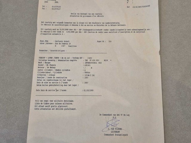 International m62 trk 5t 6x6 4d1 legervoertuig - afbeelding 62 van  65