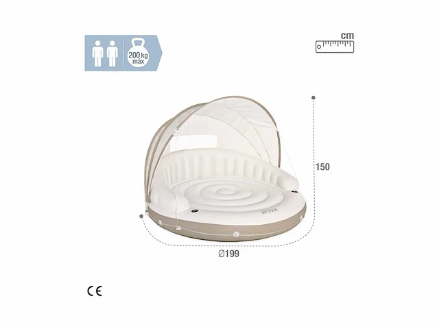 Intex caribische luxe eilandbed luchtbed 199x150 cm - afbeelding 2 van  3