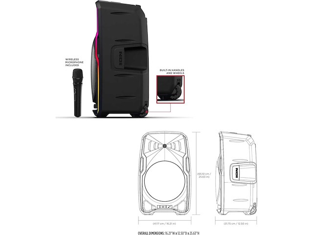 Ion audio total pa apex high power wireless pa-systeem met batterij - afbeelding 4 van  6