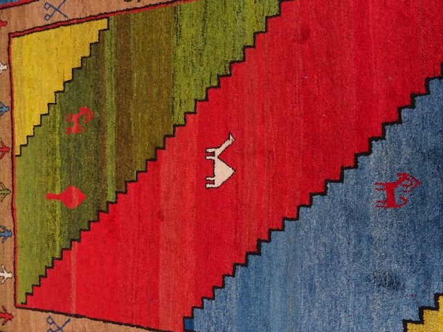 Iranees gabbeh tapijt - afbeelding 2 van  3