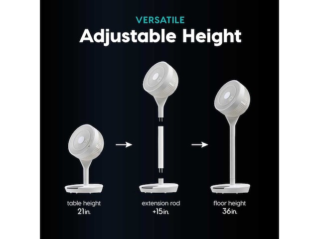 Iris woozoo voetstukventilator met afstandsbediening, 360° oscillatie - afbeelding 4 van  11