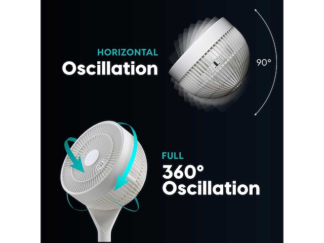 Iris woozoo voetstukventilator met afstandsbediening, 360° oscillatie - afbeelding 8 van  11