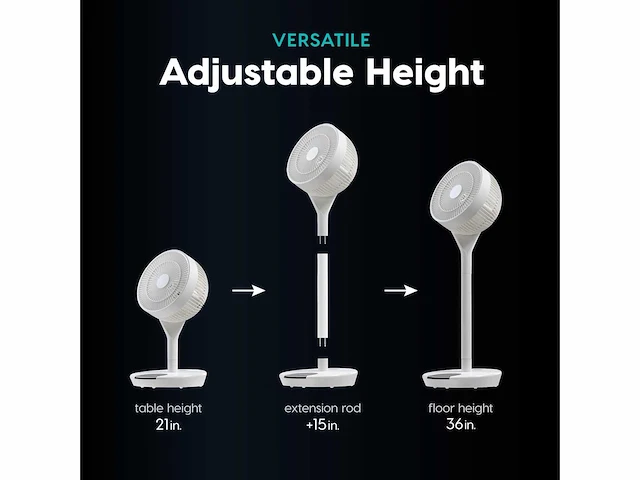 Iris woozoo voetstukventilator met afstandsbediening, 360° oscillatie - afbeelding 3 van  11