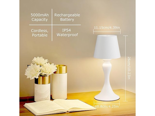 Irotine witte tafellamp (2 stuks) - afbeelding 5 van  6