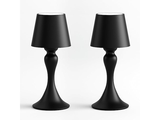 Irotine zwarte tafellamp (2 stuks) - afbeelding 1 van  6