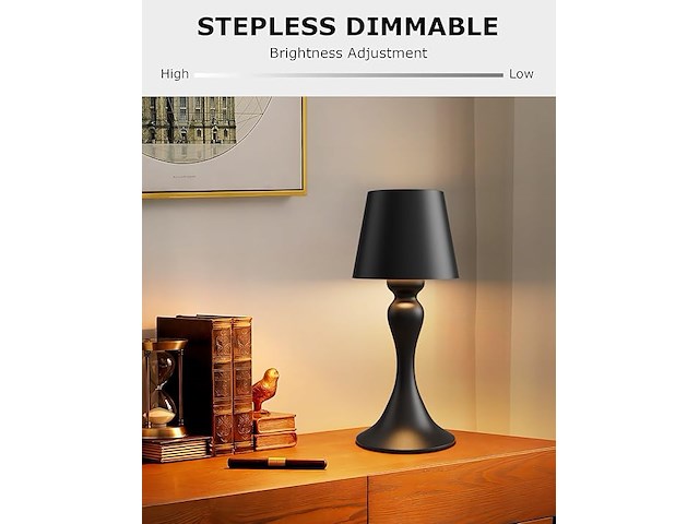 Irotine zwarte tafellamp (2 stuks) - afbeelding 2 van  6